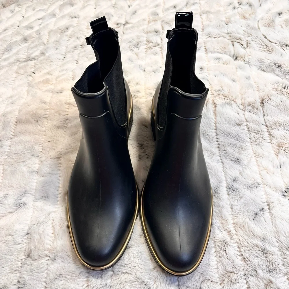 NWOB Kate Spade New York Solstice Black Rubber Rain Boots Sz-10